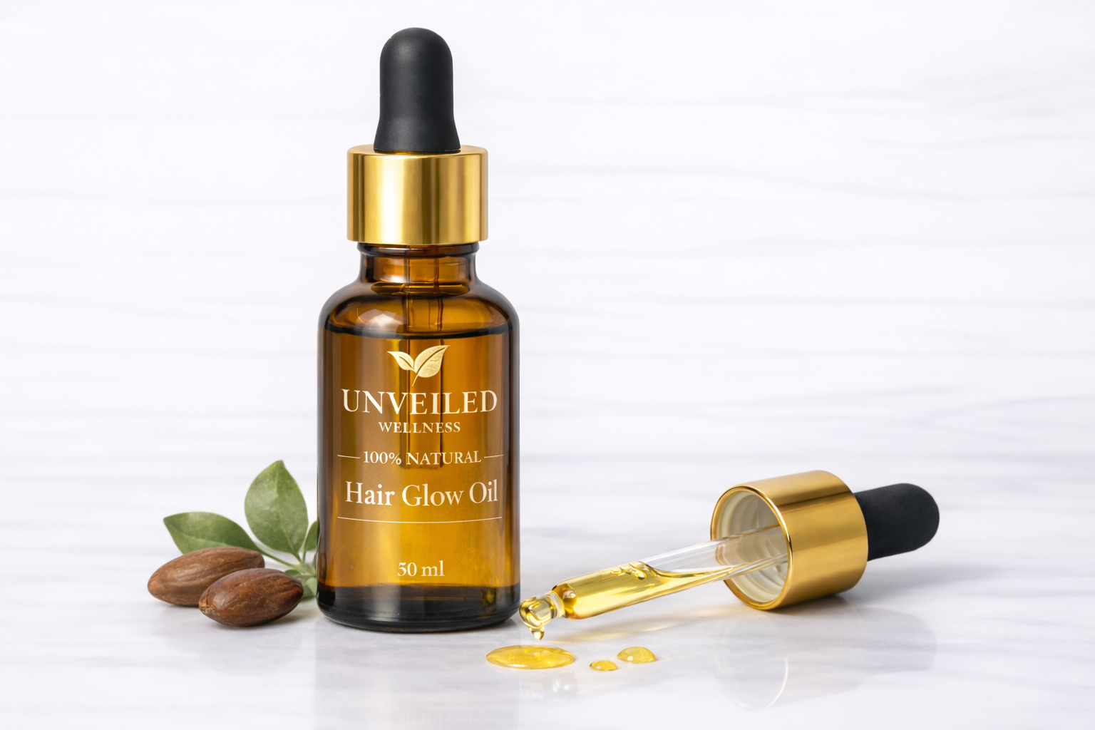 Unveiled Glow Hair Oil – Lightweight Hydration & Shine 30 ml